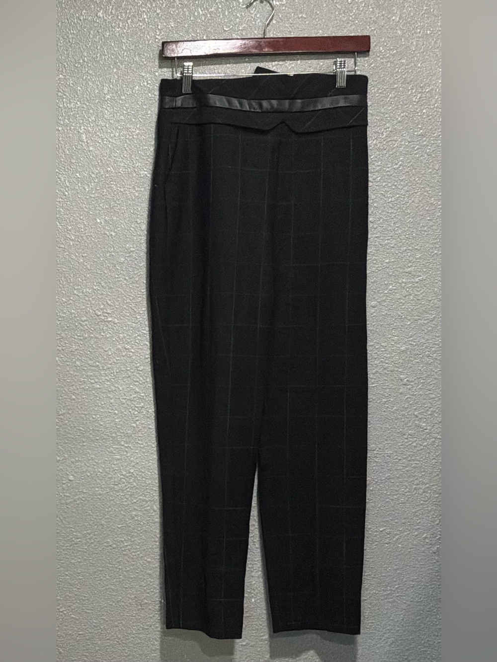 Karen Millen Black Windowpane Dress Trousers